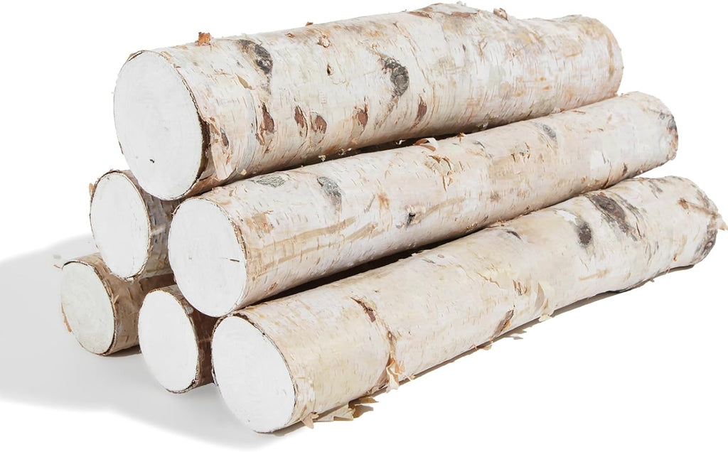 6 Pack Natural Birch Logs 2.3"-3.2" Dia. x 16.5" Length D176