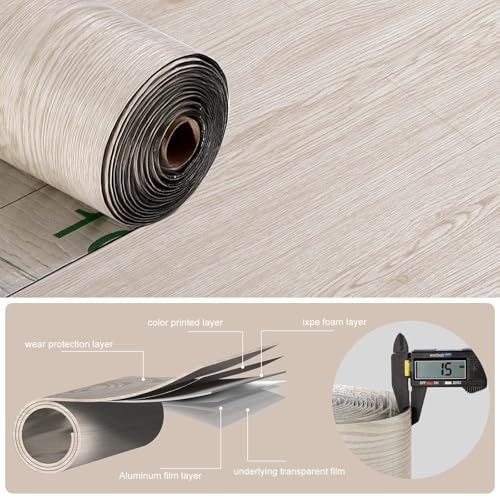 Peel and Stick Vinyl Floor Tile Roll Wood Plank Sticker U262769