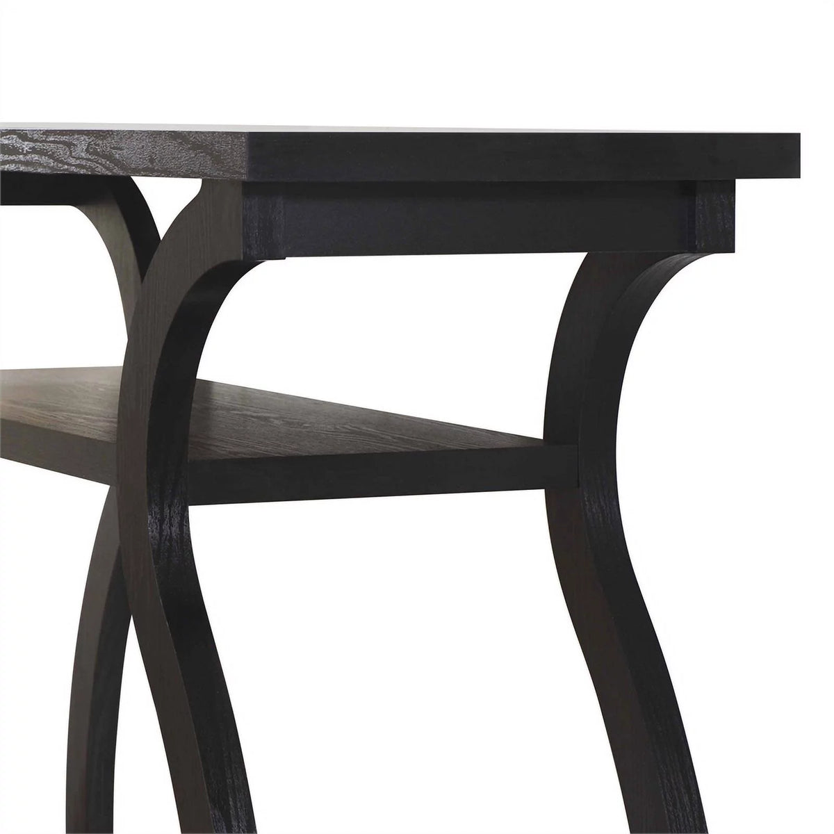 Black MDF and Wood Veneer Console Table C99682
