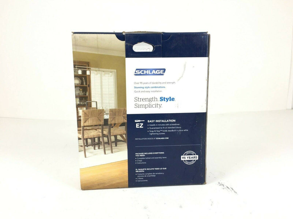 Satin Nickel Single Cylinder Deadbolt Keyed Entry Lever J264