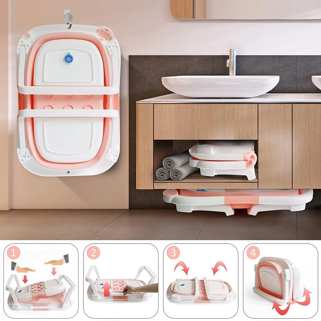 Collapsible Baby Bathtub with Thermometer U663