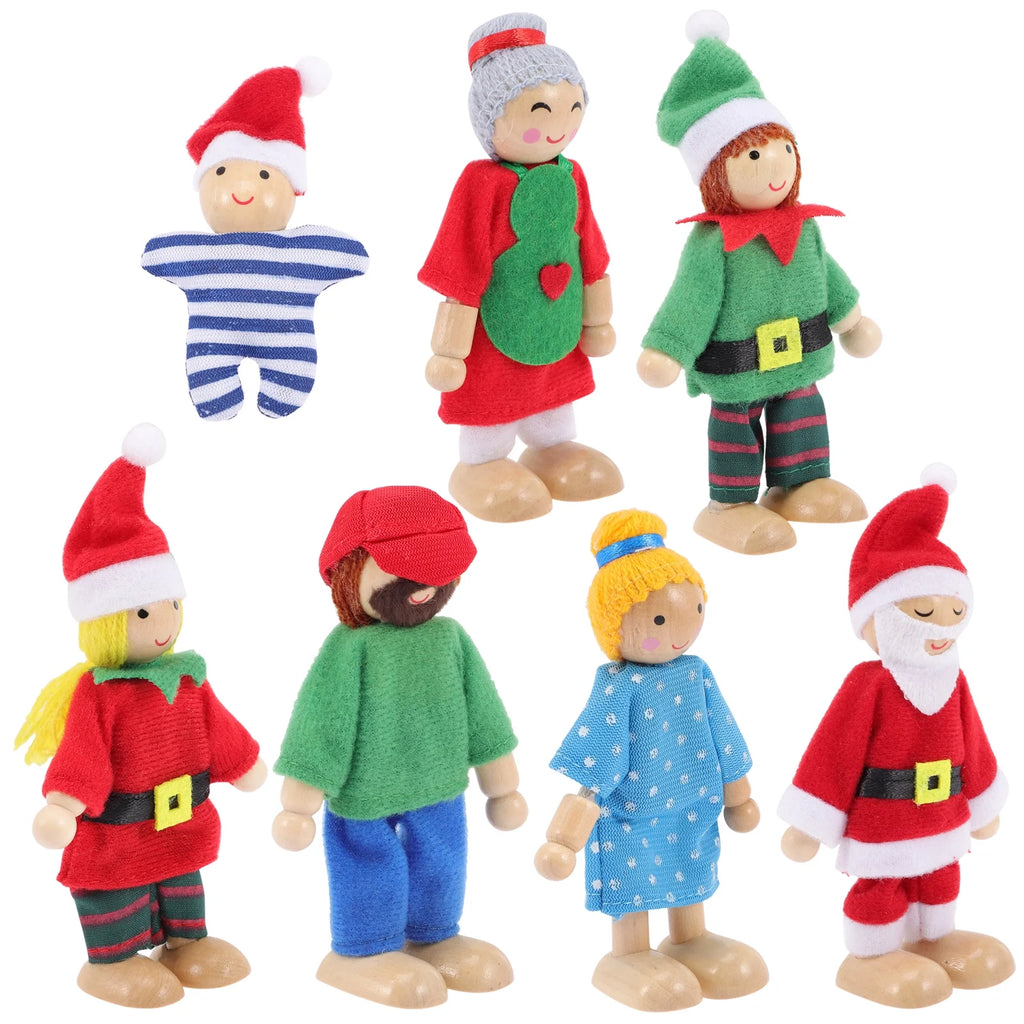7pcs Wooden Doll Playset B810