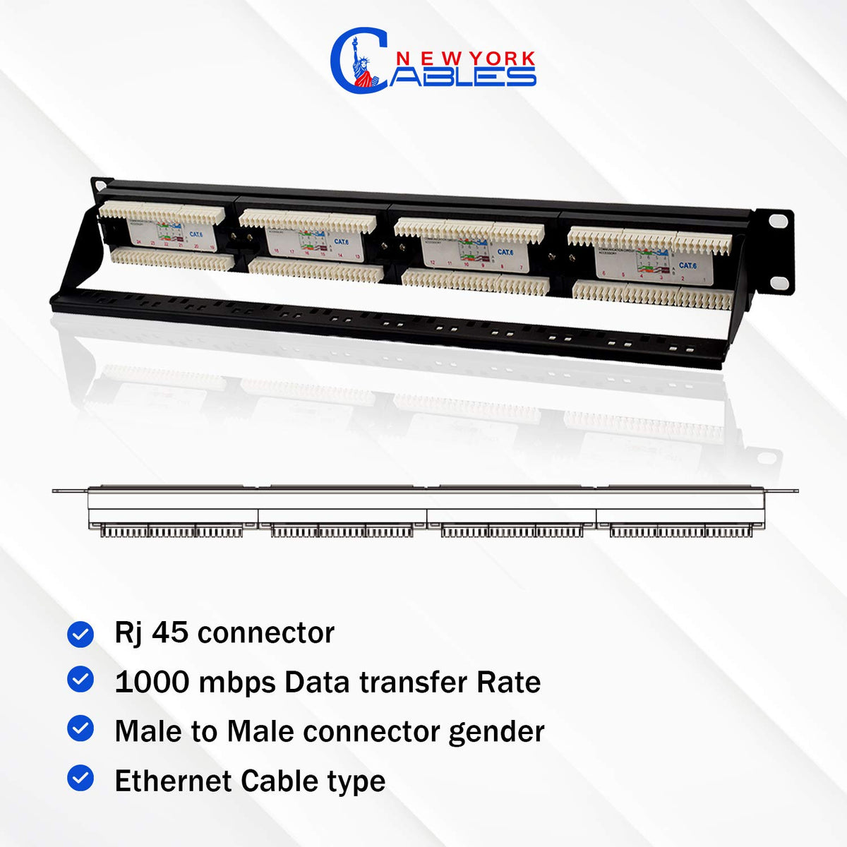 24 Port Cat6 Patch Panel Z662