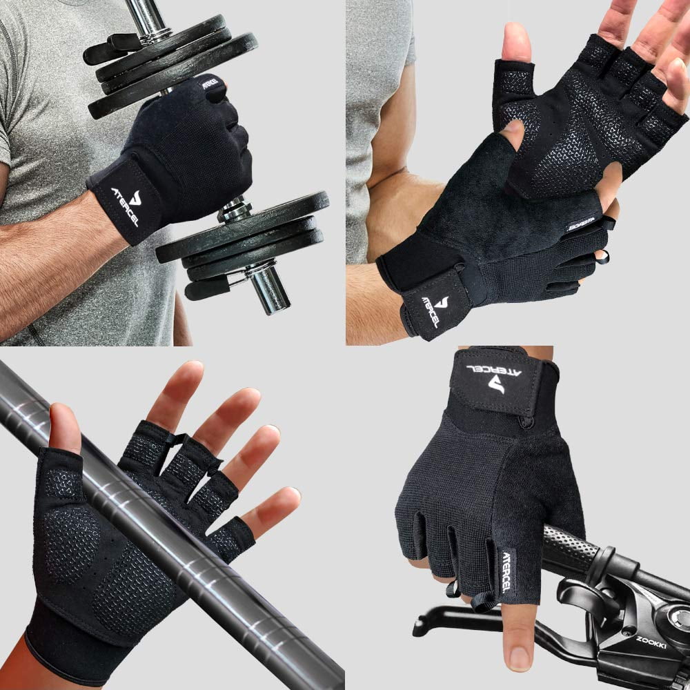 Workout Gloves with Hooks Black L Y562722