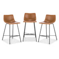 Tan Counter Stool Set of 3 O7984
