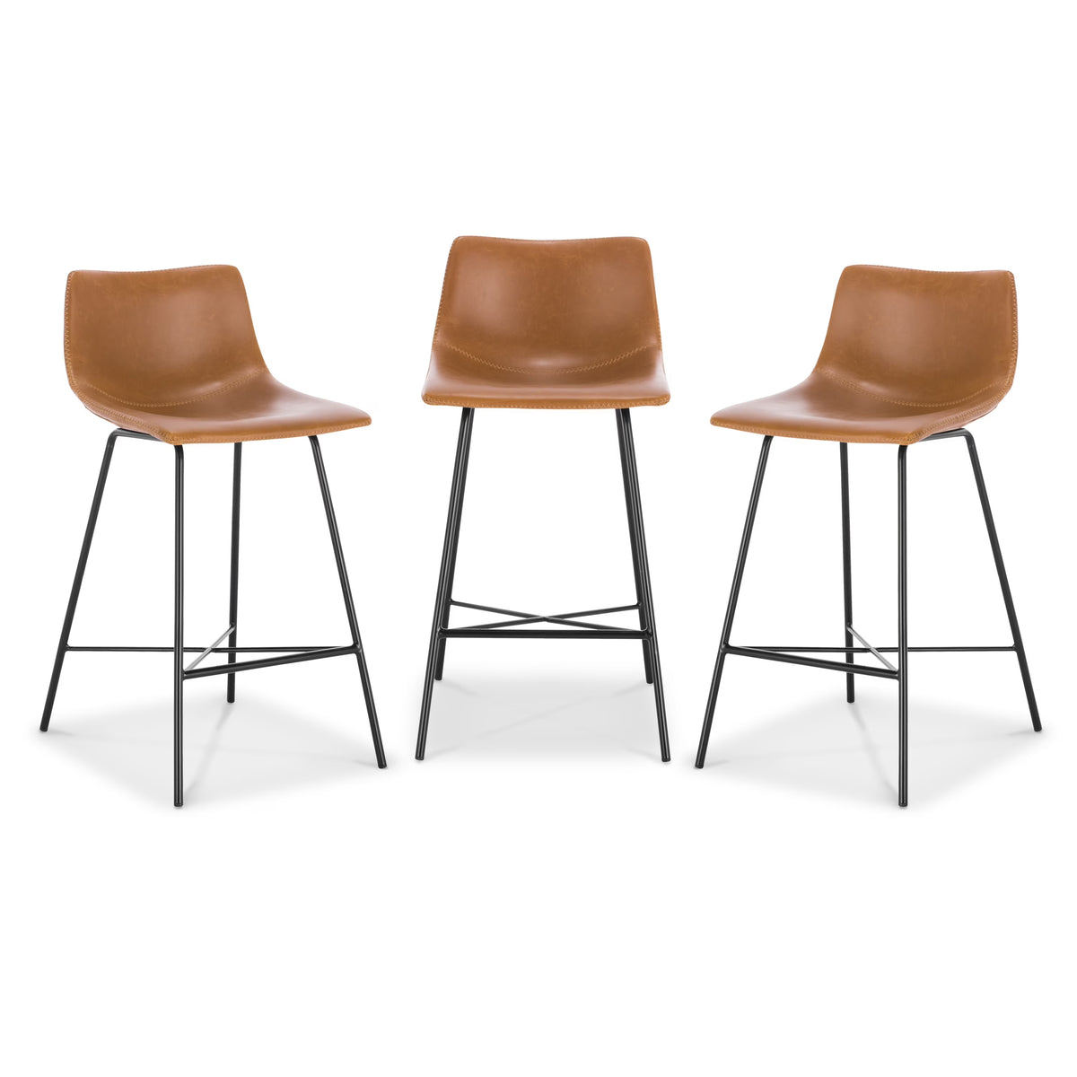 Tan Counter Stool Set of 3 O7984