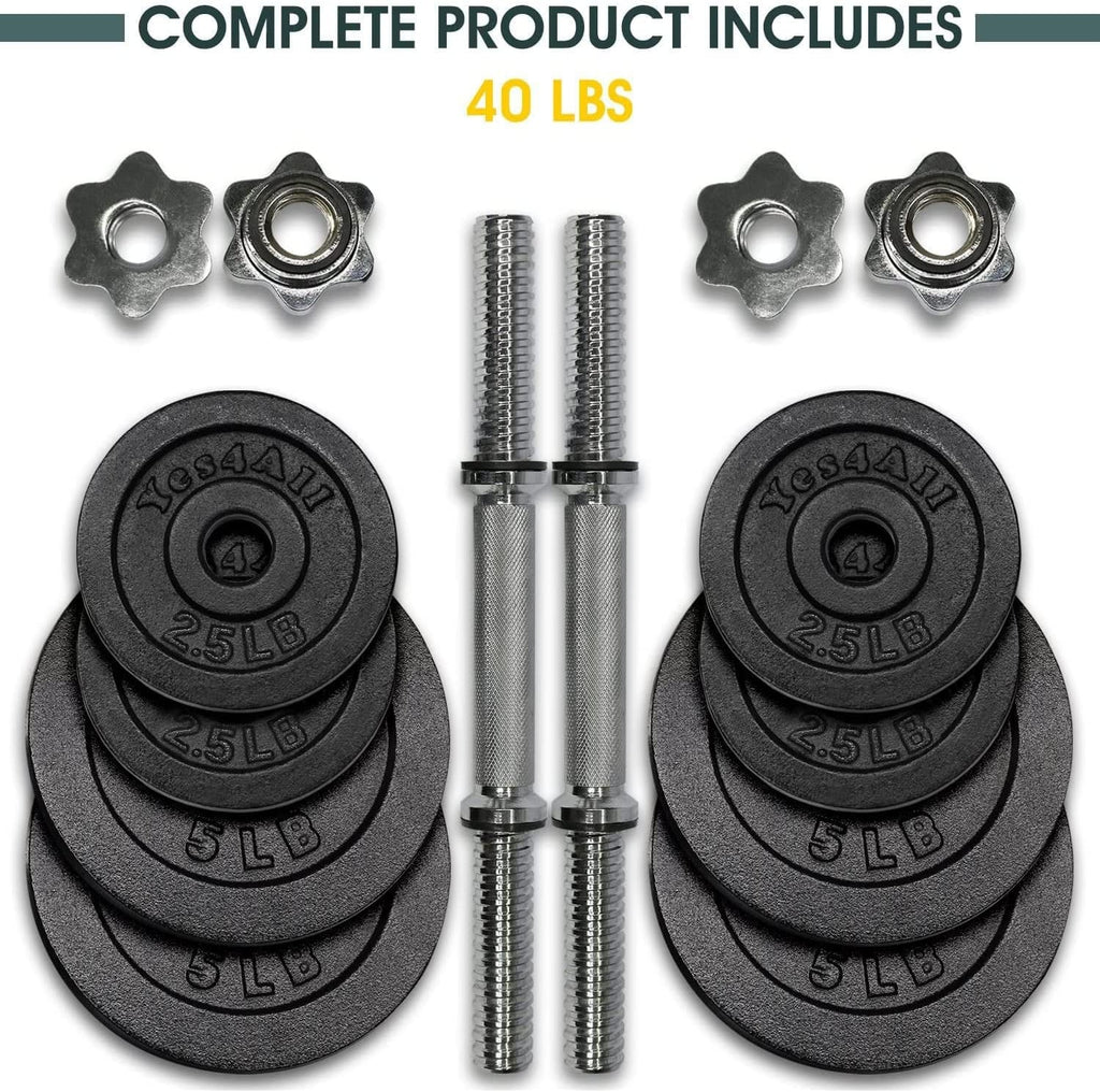 Adjustable 50 lbs Cast Iron Dumbbell Set D3581