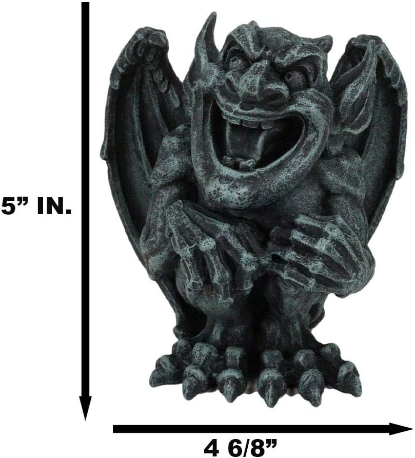 Gothic Winged Guardian Gargoyle Figurine Faux Stone Resin Sculpture C377