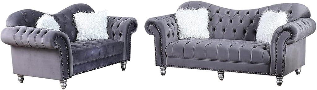 Grey Chesterfield Tufted Armchair Q2615