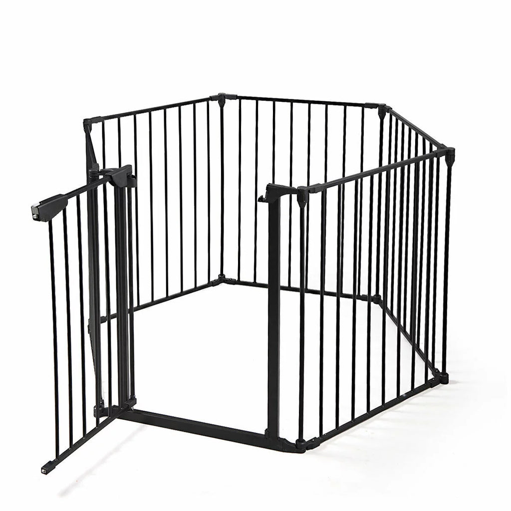 6 Panel Black Play Yard C74650
