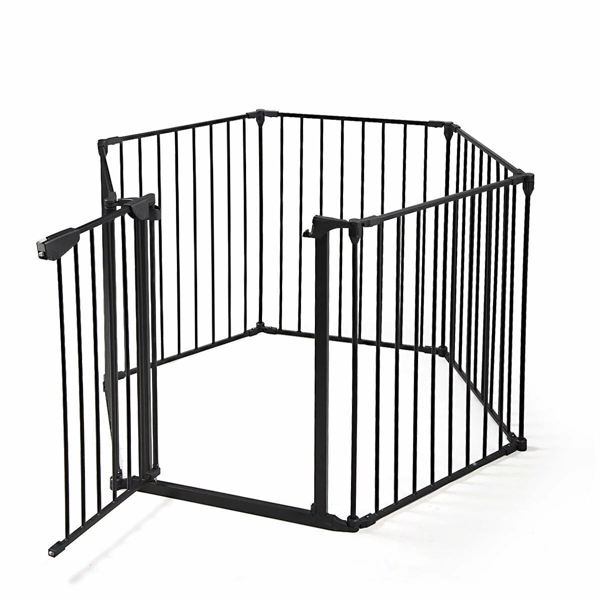 6 Panel Black Play Yard C74650