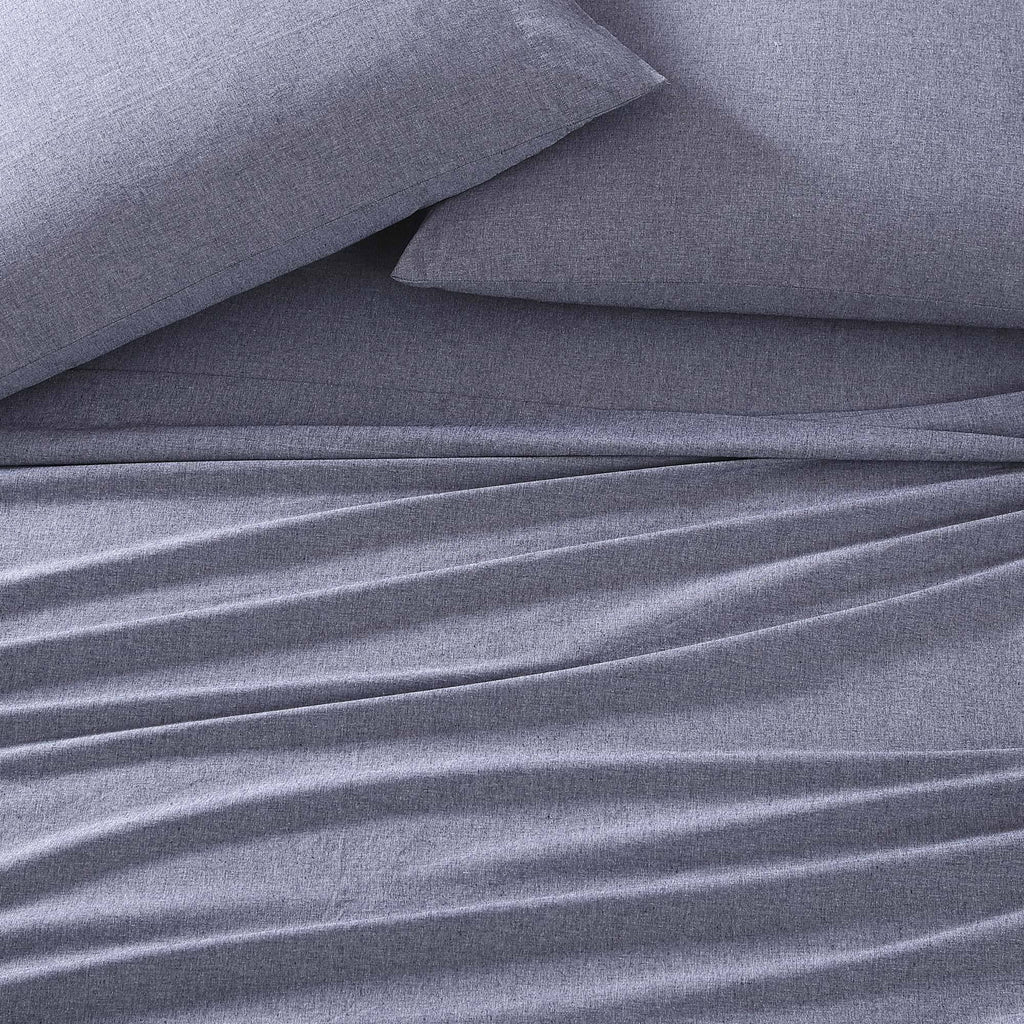Grey Striped Percale Twin Sheet Set C9770