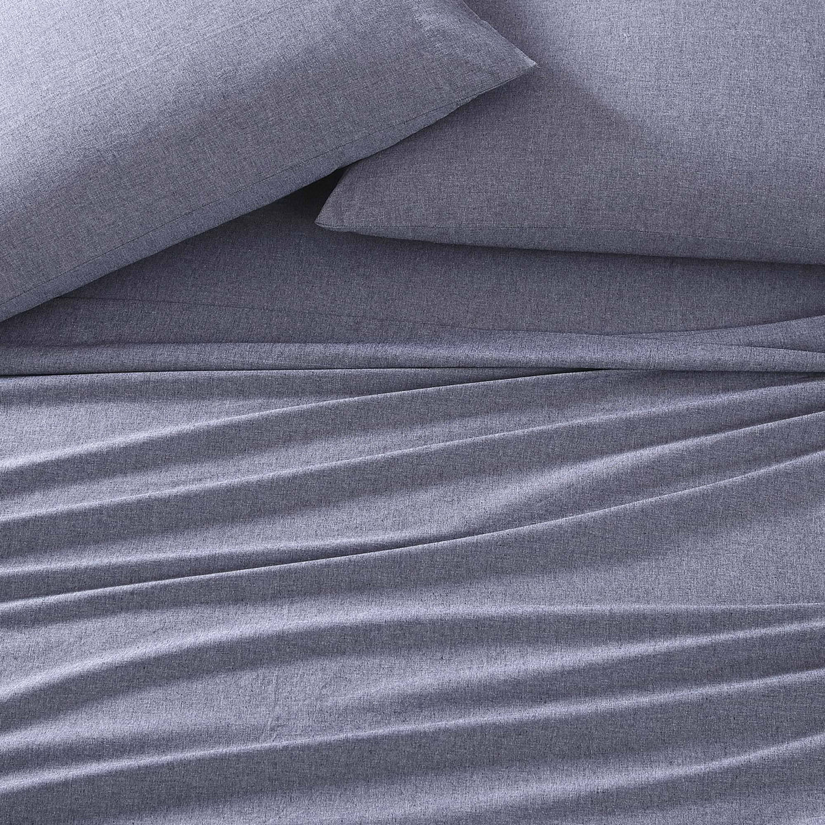 Grey Striped Percale Twin Sheet Set C9770