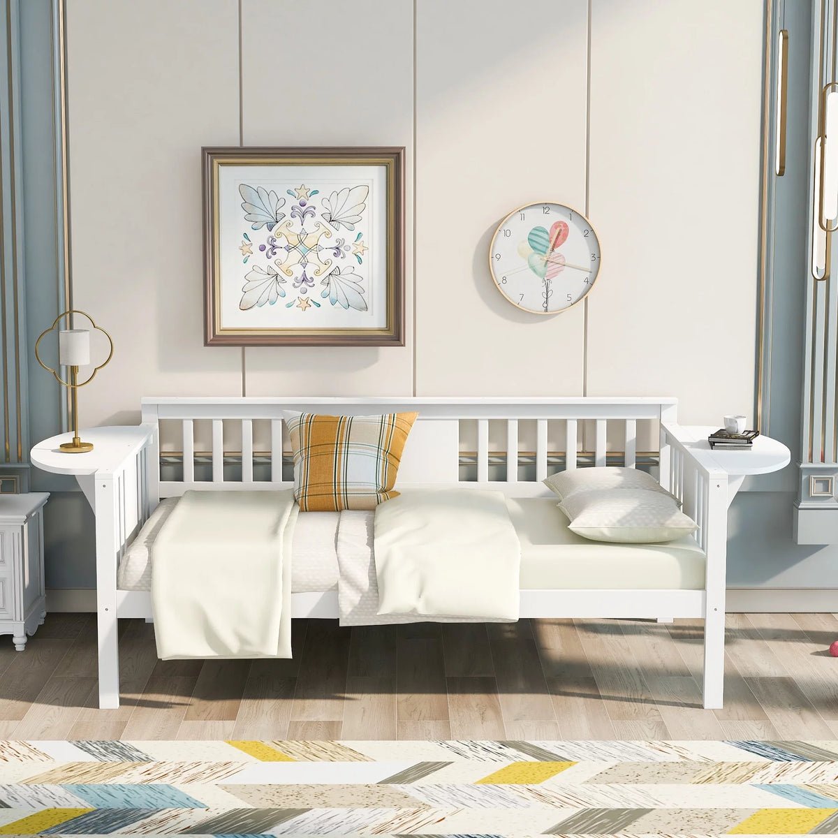 Twin Size White Wood Daybed R1975