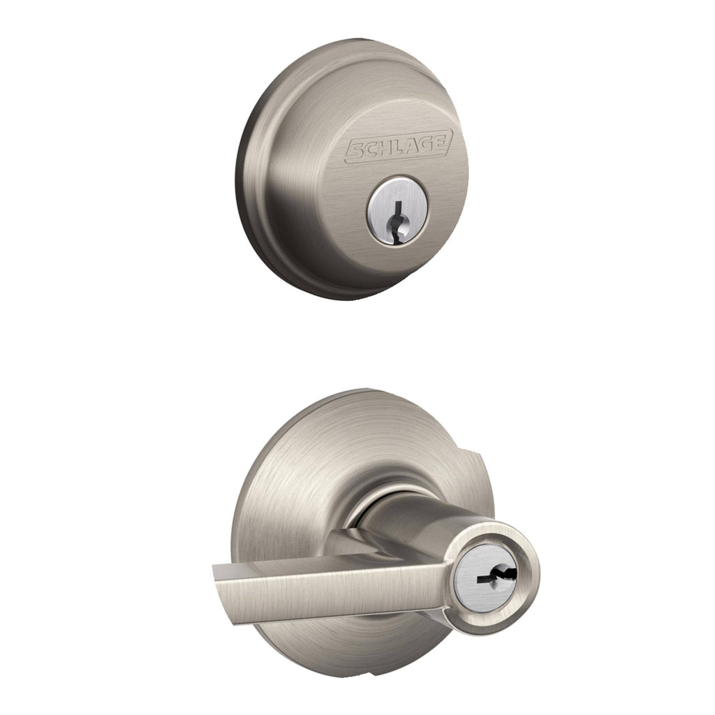 Satin Nickel Single Cylinder Deadbolt Keyed Entry Lever J264