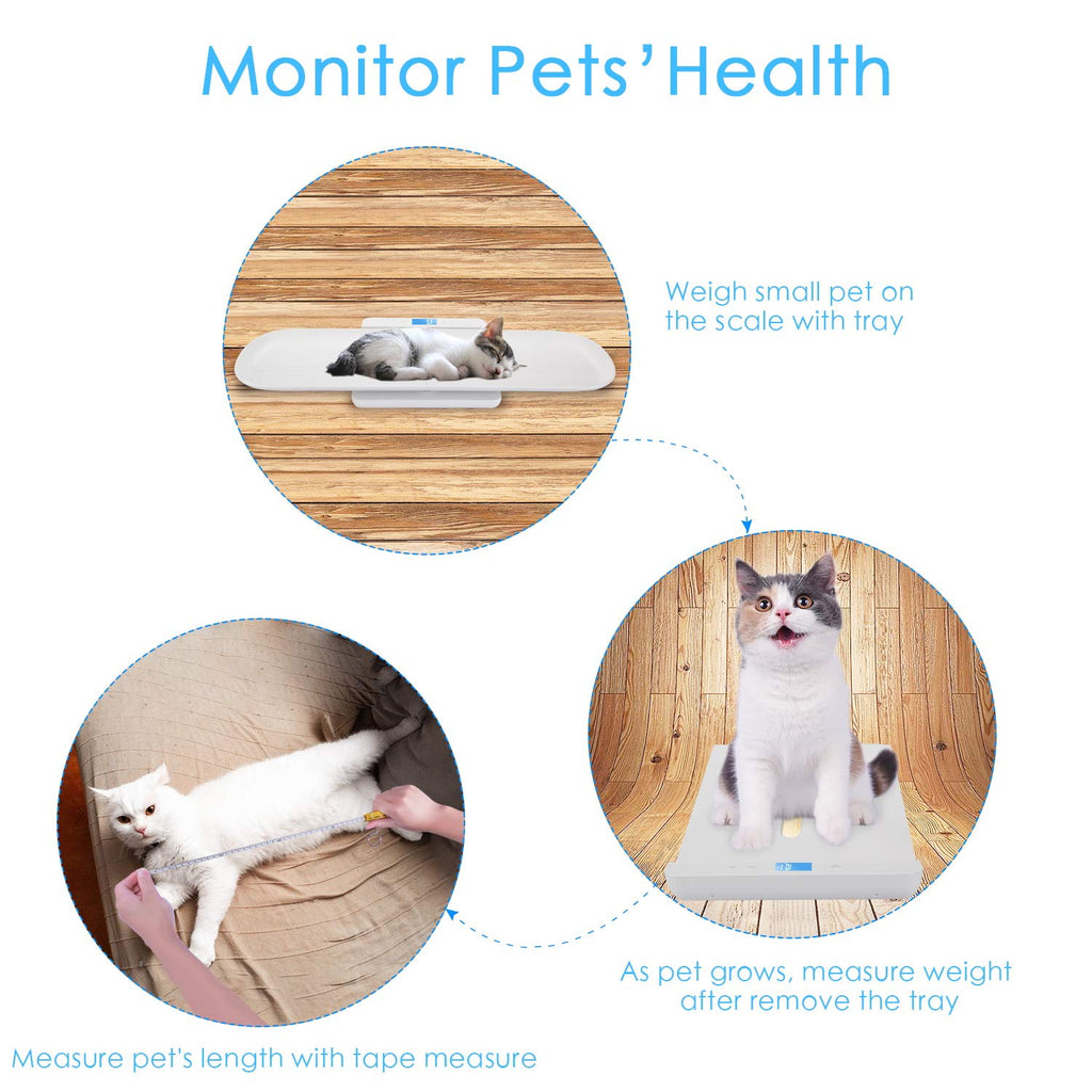Pet Scale with Tape Measure, Digital Infant Scale with Height Tray, Max 220lb, Pack of 2 H621