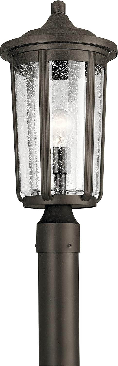 1 Light Outdoor Wall Light with Clear Water Glass in Textured Black L72021