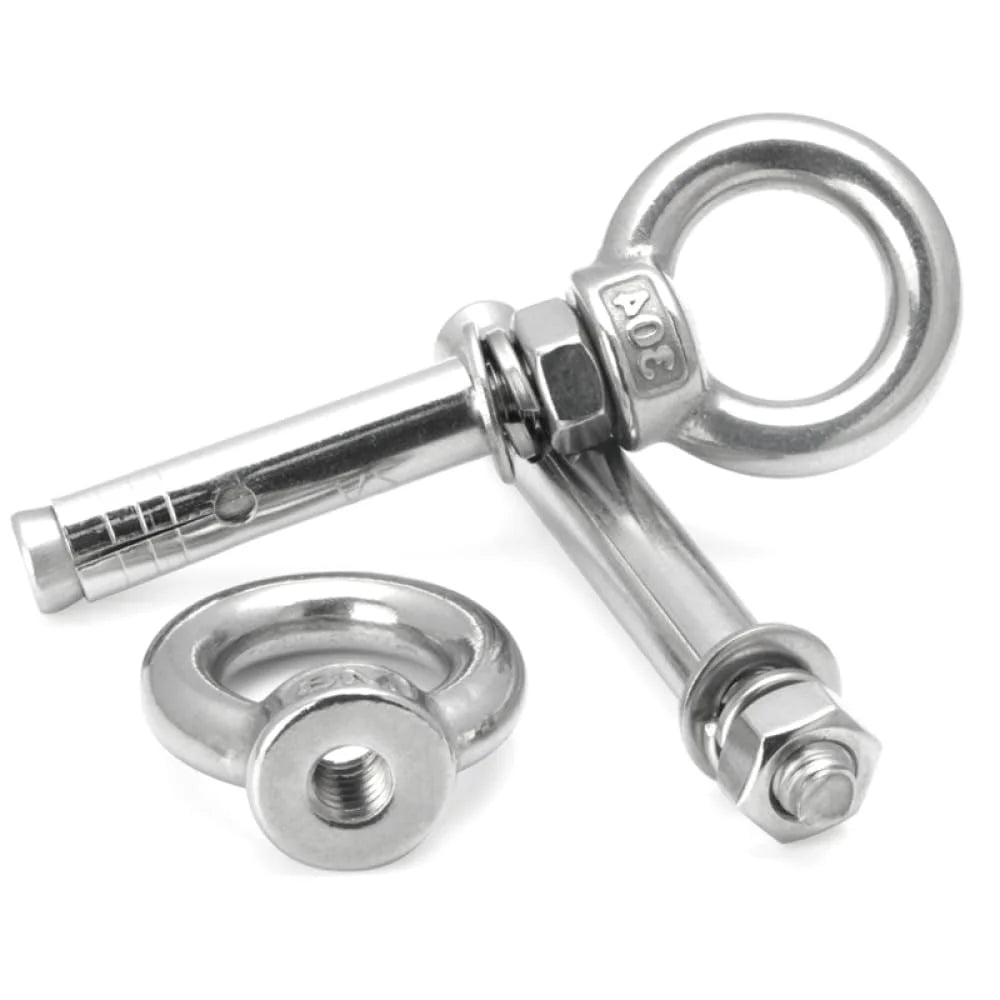 304 Stainless Steel M6x80mm 4pcs Eye Bolt V3125