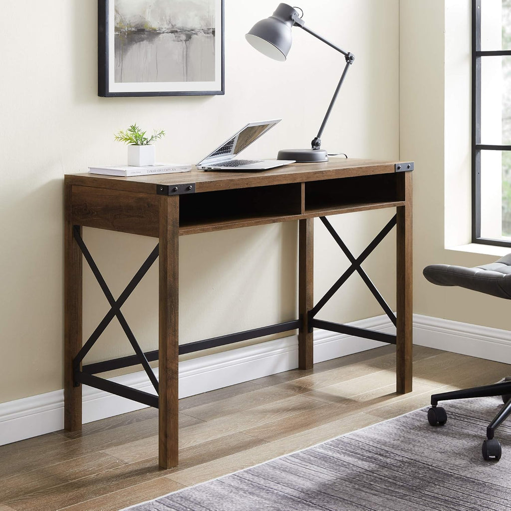 Grey Wash Metal Writing Desk O59339