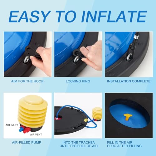 Half Balance Ball Trainer with Resistance Bands and Foot Pump T4568