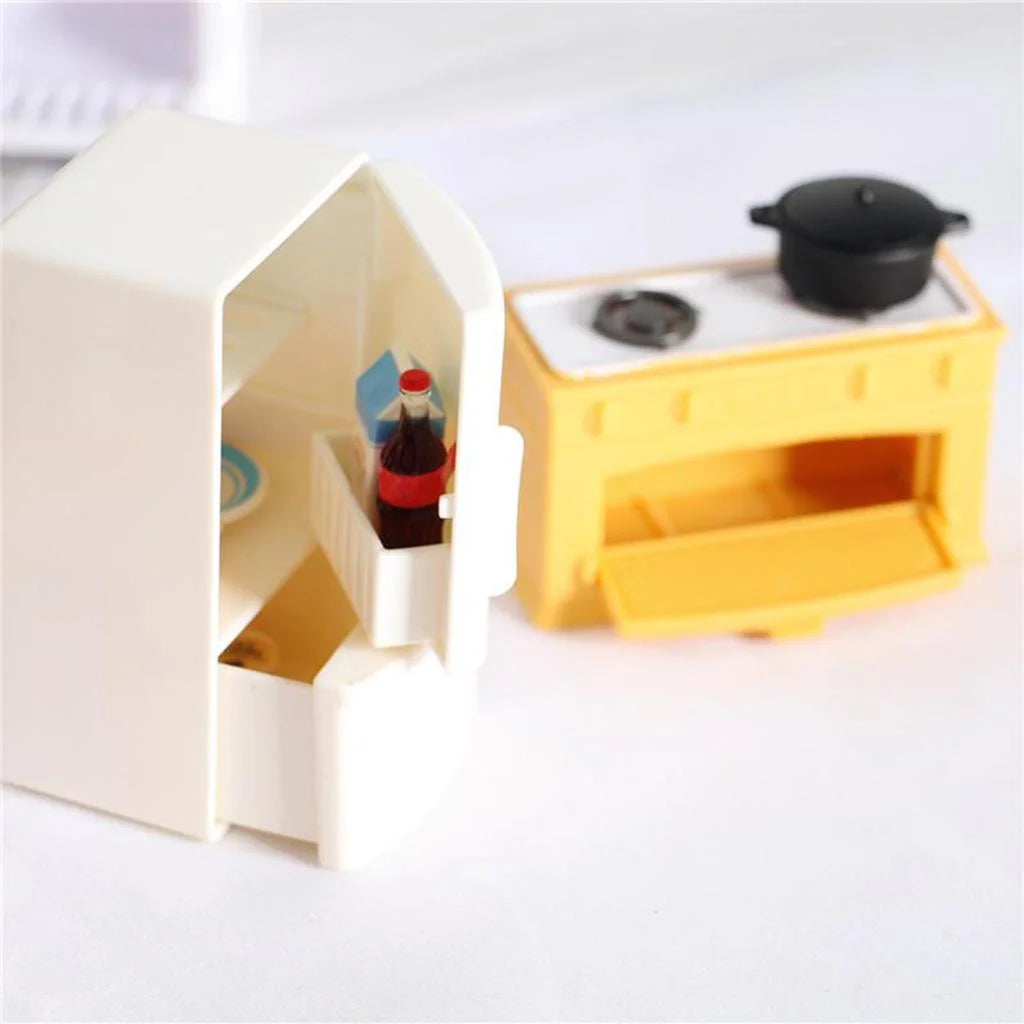 2x 1/12 Scale Dollhouse Miniature Kitchen Cooker Furniture Set J240393
