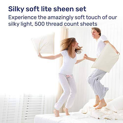Ivory Split King 100% Cotton Sateen Sheets Set T213351