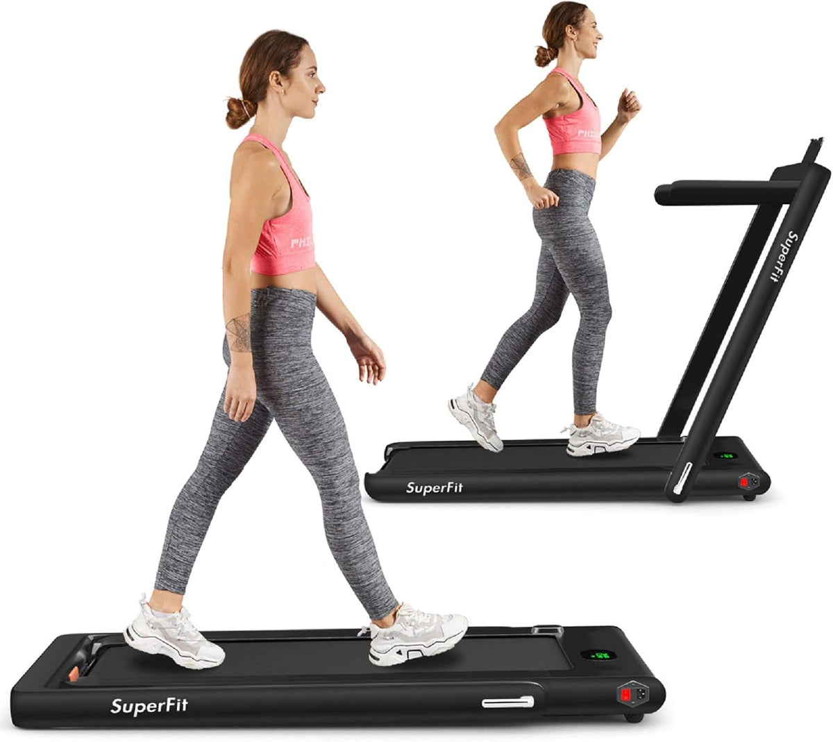 2 in 1 Folding Treadmill with LED Display J732377