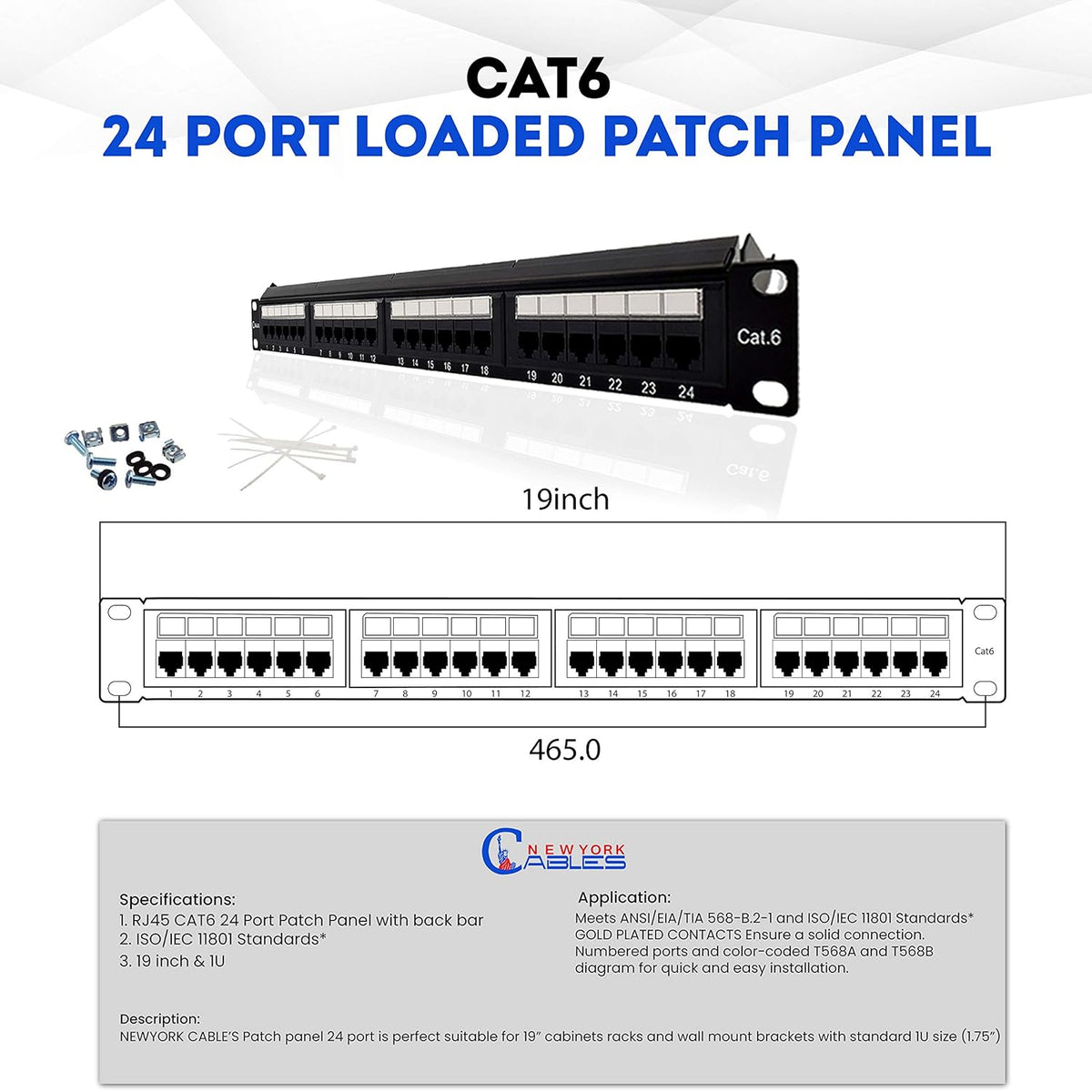 24 Port Cat6 Patch Panel Z662