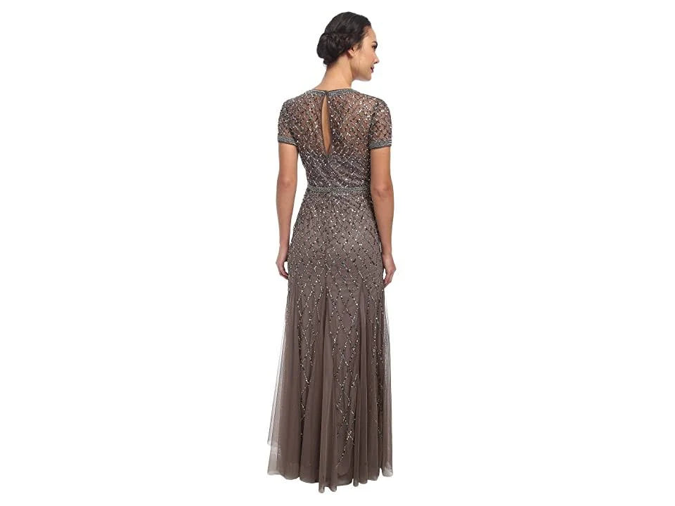 Cap Sleeve Beaded Gown N40903