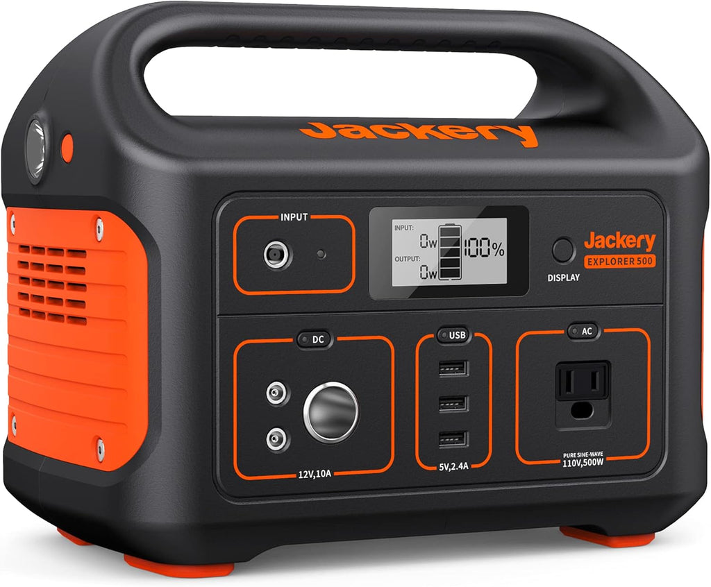 Portable Power Station 518Wh Solar Generator with 110V/500W AC Outlet K77748