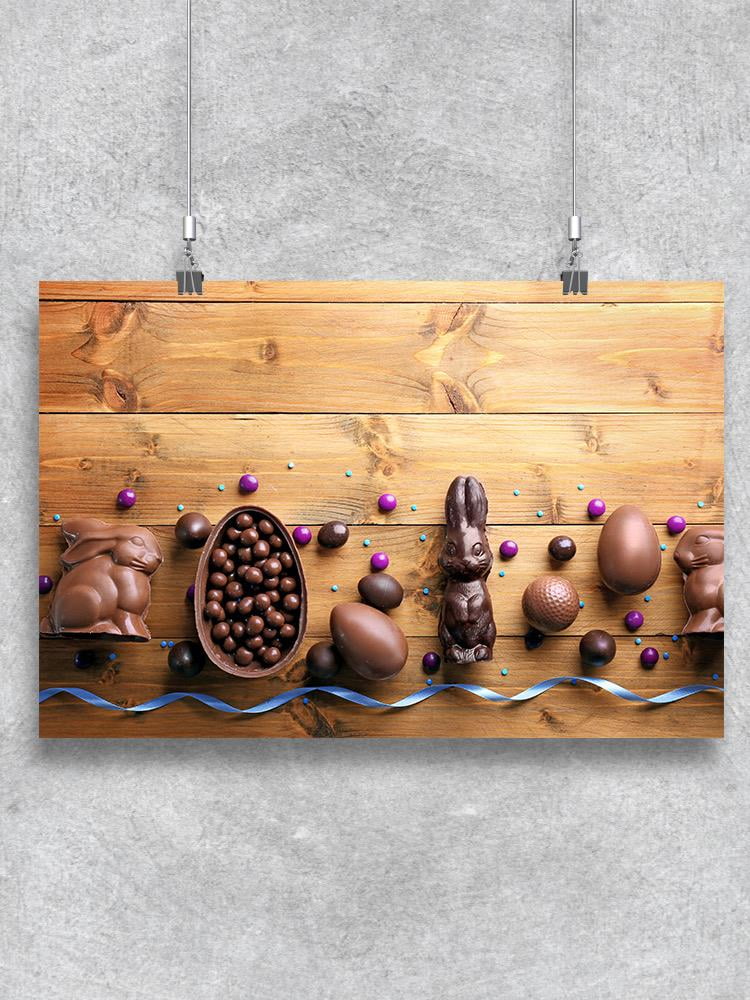 Chocolate Easter Eggs And Bunny Poster T9903