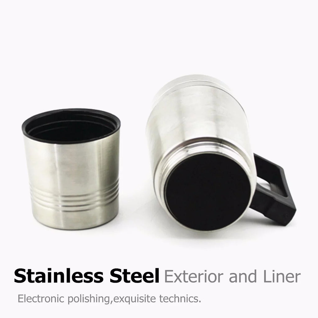 Stainless Steel 12V 500ml Heated Travel Mug with Lid U7989