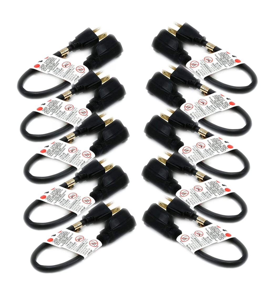 10 PACK 1 Feet Power Extension Cord I652265