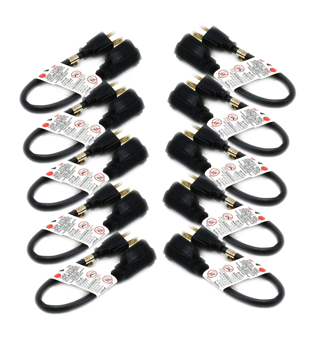 10 PACK 1 Feet Power Extension Cord I652265