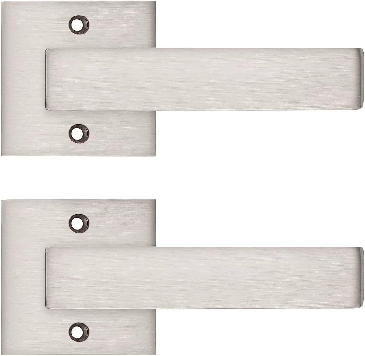 Pack of 10 Square Non-Turning Door Lever with Satin Nickel Finish J903