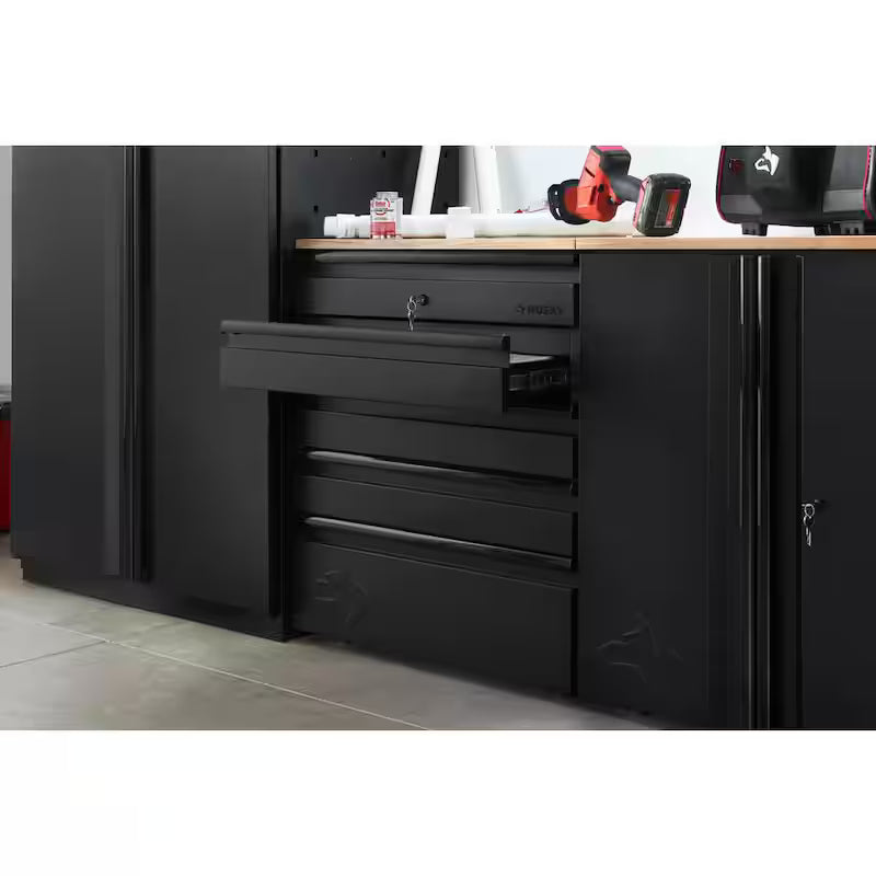 Heavy Duty 18-Gauge Steel 5-Drawer Black Garage Base Cabinet L4911