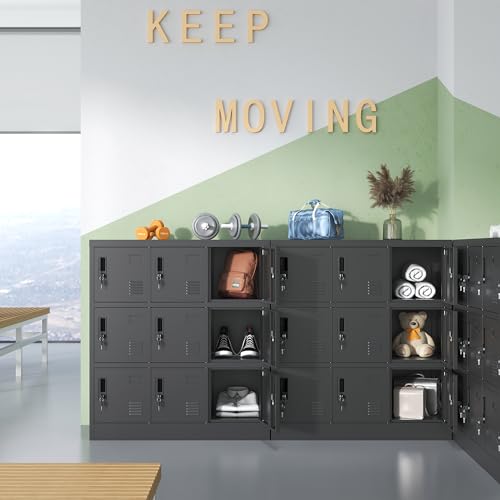 6 Door Black Metal Storage Locker P6254