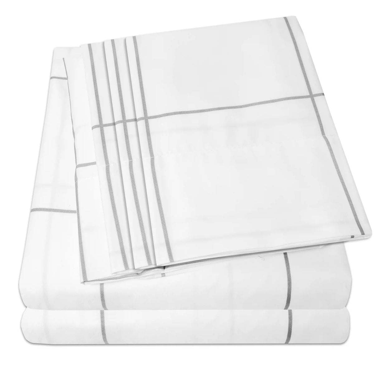 Extra Soft Deep Pocket Window Pane Queen Sheet Set Y653