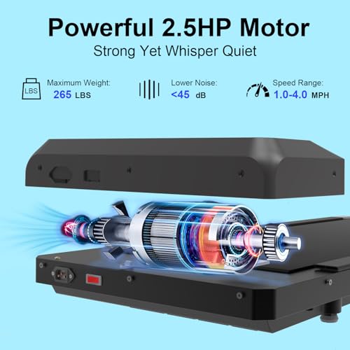 2.5 HP Low Noise Walking Pad Treadmill with Remote Control E714