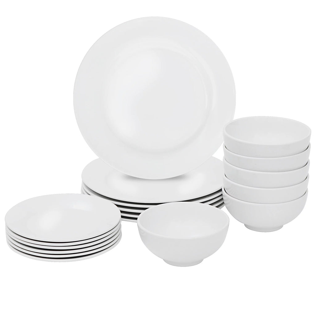 18 Pc White Porcelain Dinnerware Set Z98450