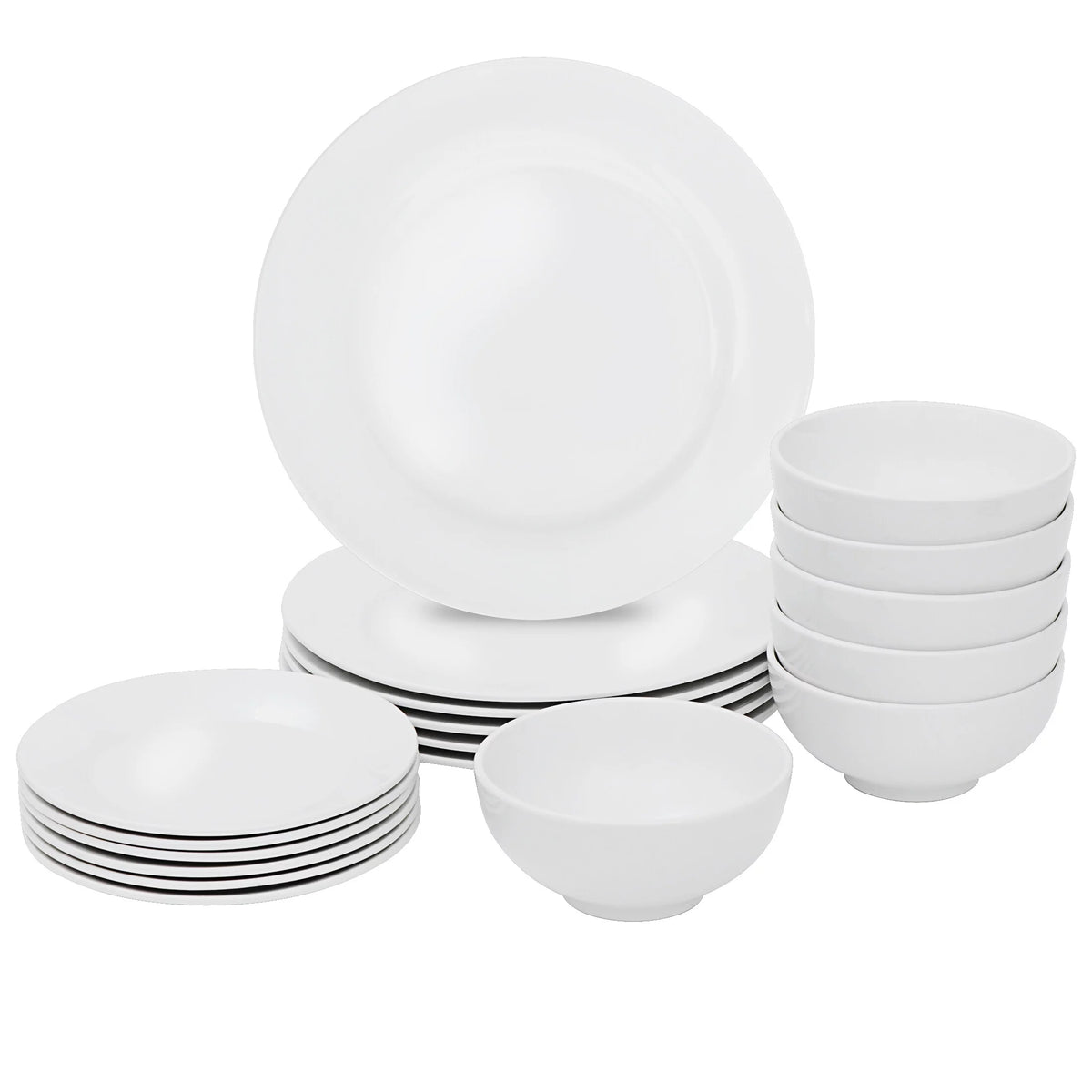 18 Pc White Porcelain Dinnerware Set Z98450
