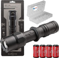 800 Lumen Tactical Flashlight with 4 Extra CR123A Batteries and Battery Case B50264