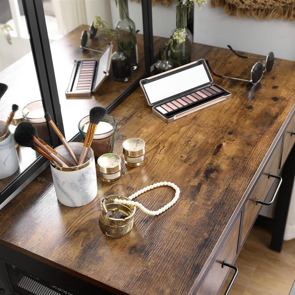 Industrial Makeup Table with Stool M491543