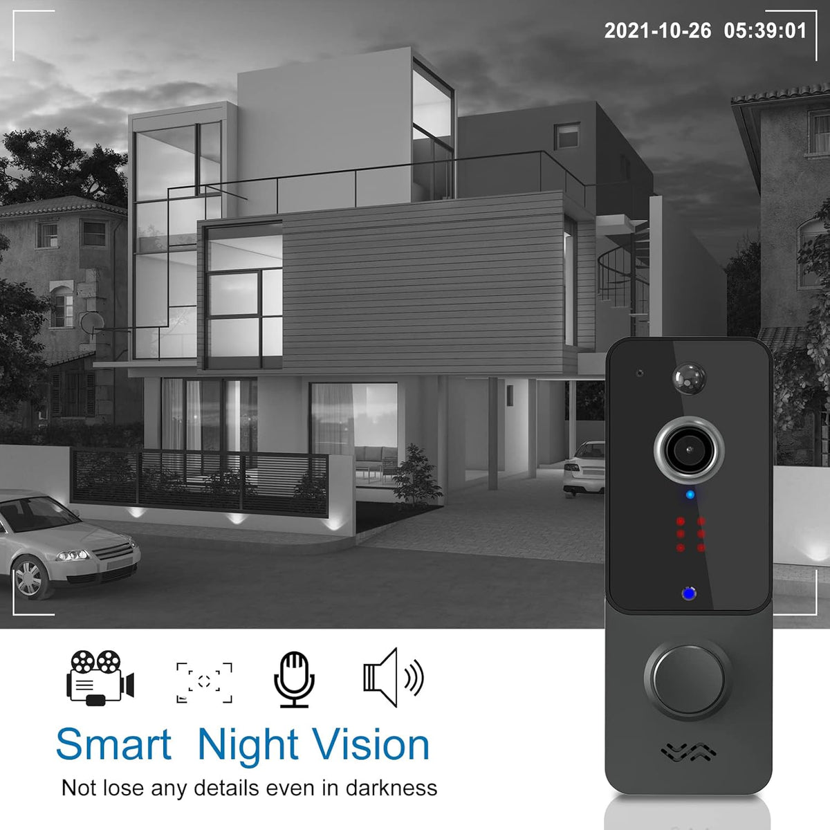 Wireless Video Doorbell Camera with Chime, 1080P HD, Night Vision, 2-Way Audio U224