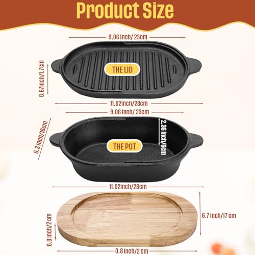 2 in 1 Pre Seasoned Cast Iron Bread Loaf Pan Set with Lid P9347