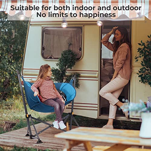 Hammock Chair Padded Swinging Camping Chair with Back Support Oversized Swing Chair Lounger 600D Polyester R959