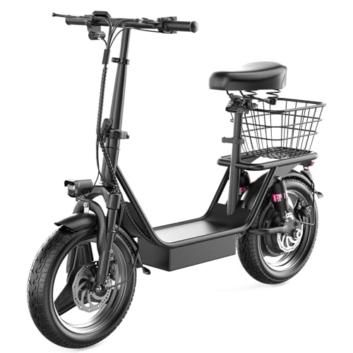 Electric Scooter with Seat, 500W Motor, 14" Pneumatic Tire K5930