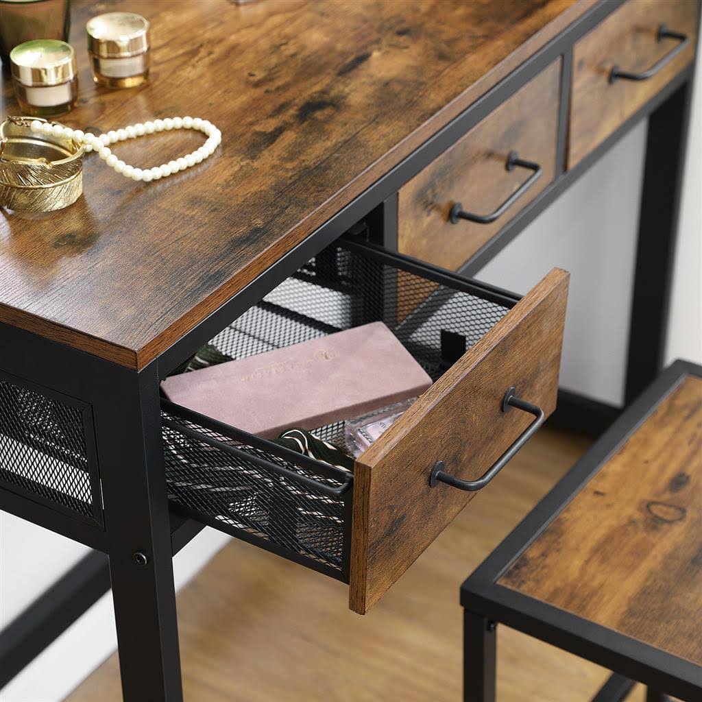 Industrial Makeup Table with Stool M491543