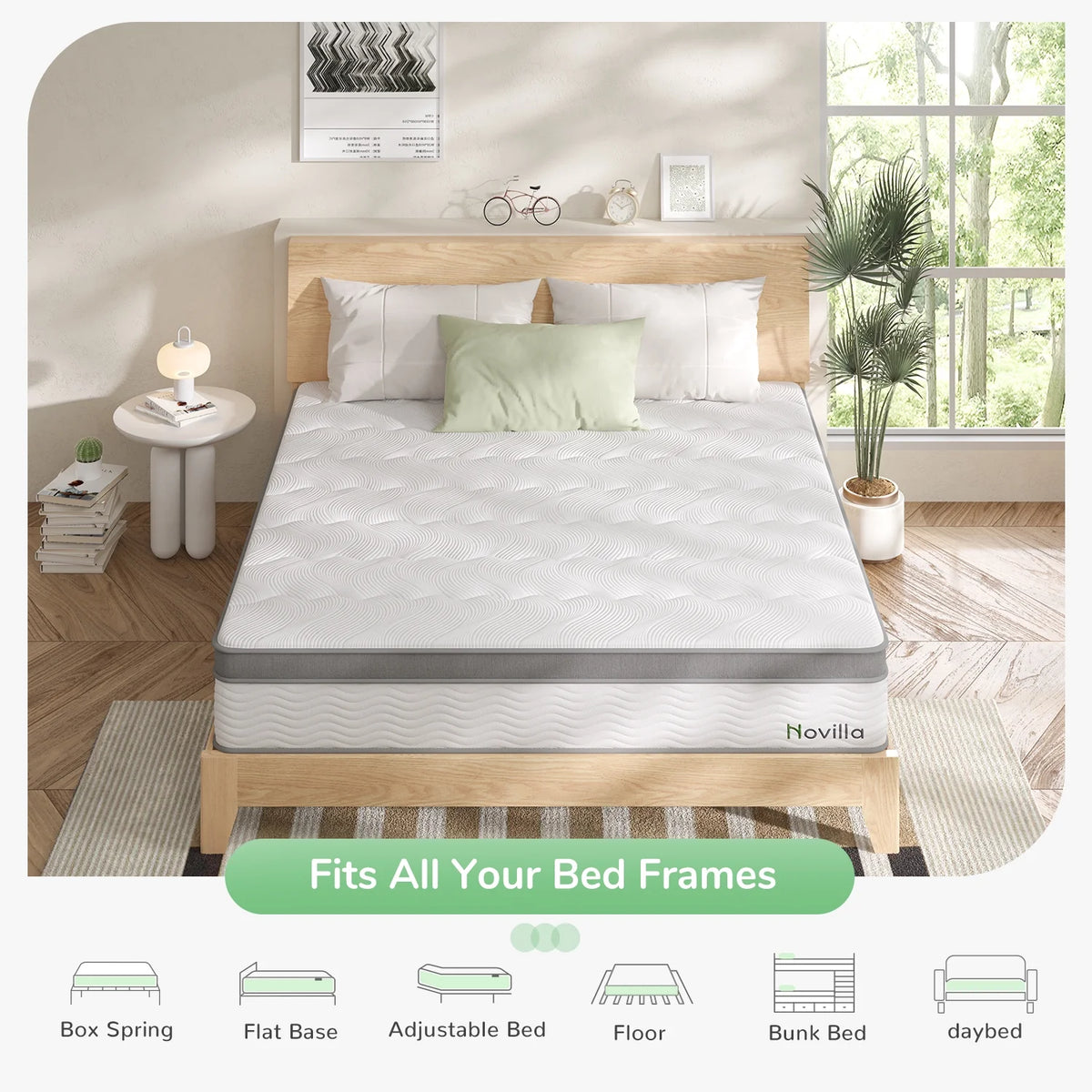 Queen Size Memory Foam Pocket Spring Hybrid Mattress V554