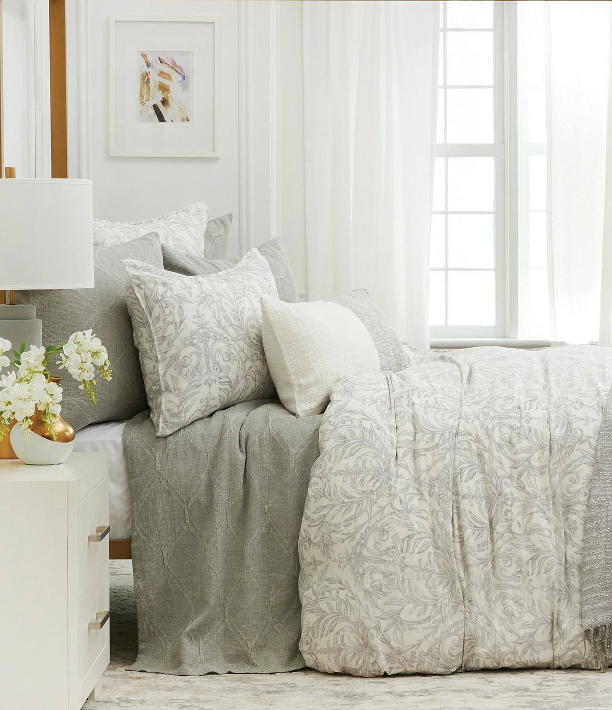 Queen Stone Matelasse Coverlet B931